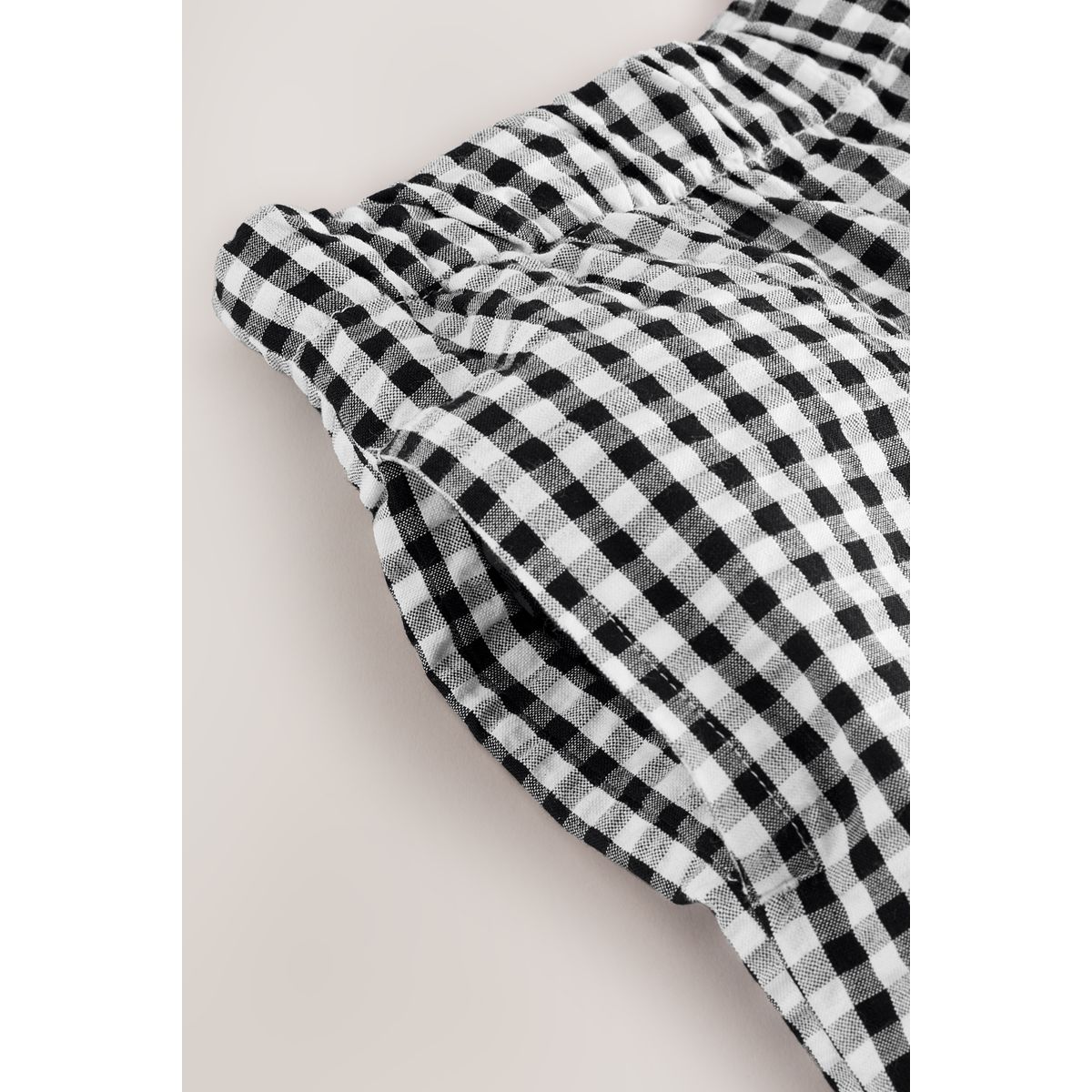 Pantalon ample à enfiler vichy noir/blanc, NEXT
