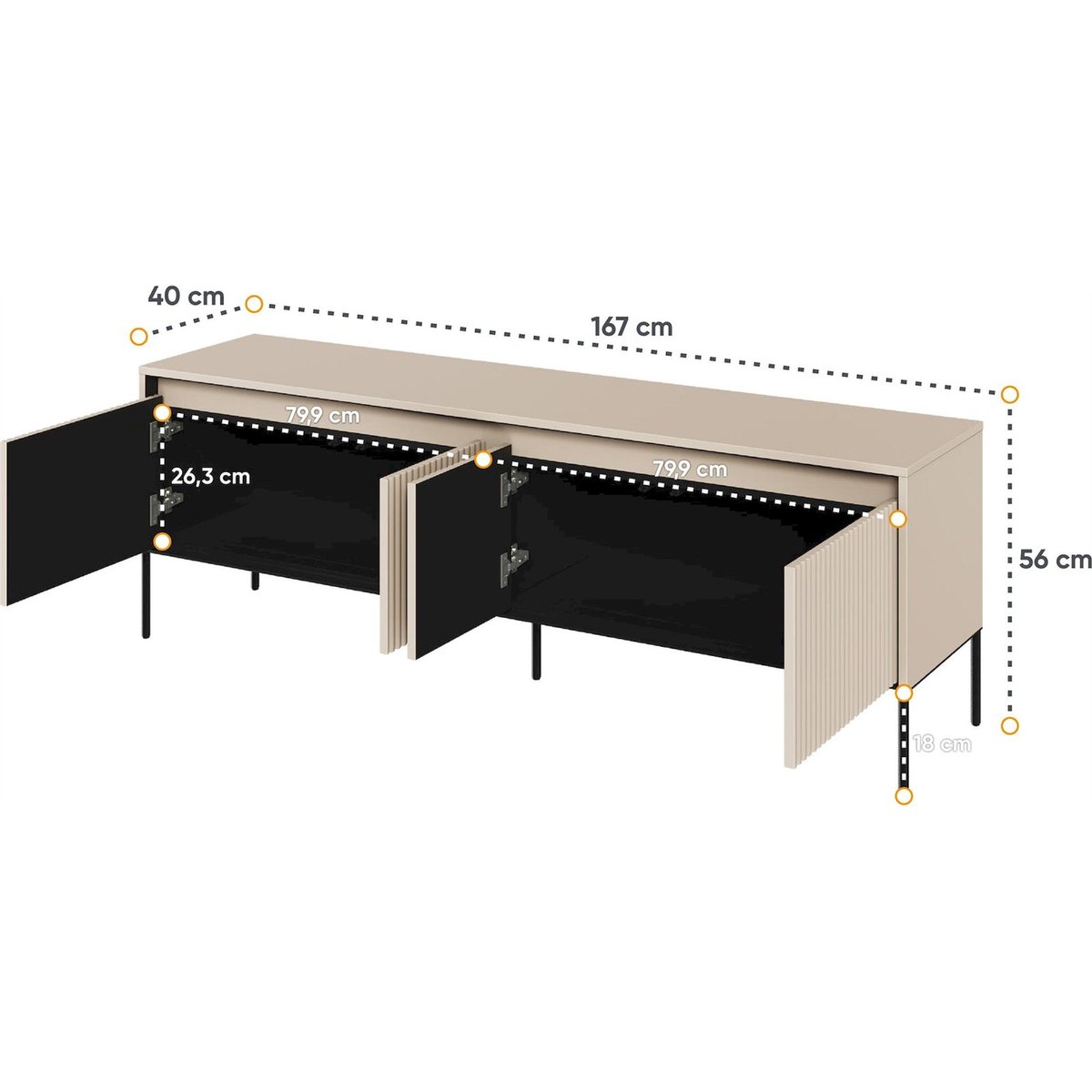 Meuble tv collection TREND avec LED blanc, RECOLLECTION