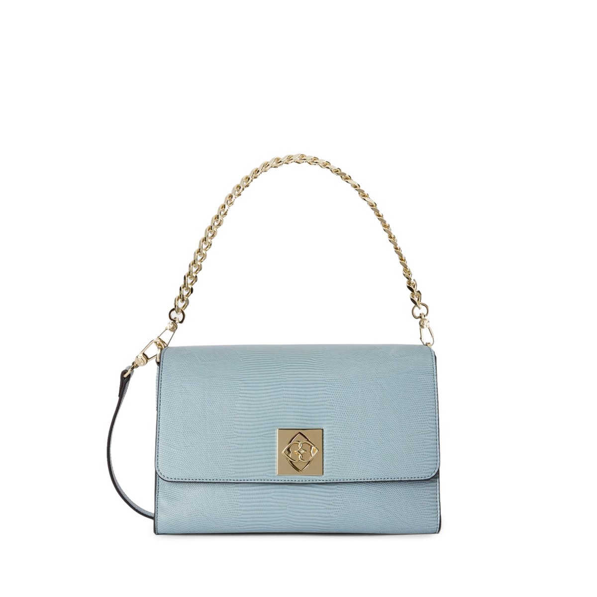 Sac bandoulière avec chaîne et fermoir tournant light - blue, MOTIVI