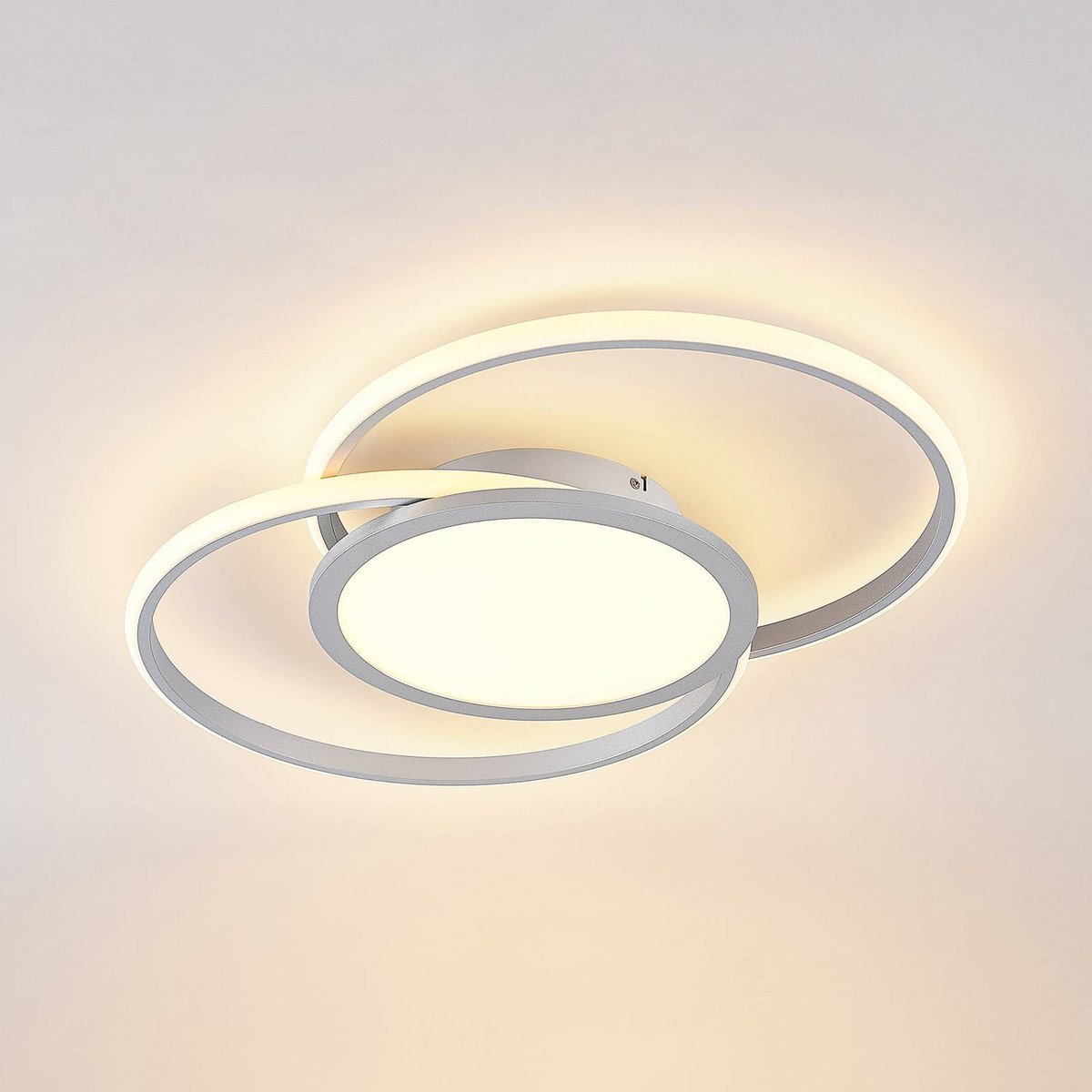 Plafonnier en métal moderneLED, Senne argent, LUCANDE