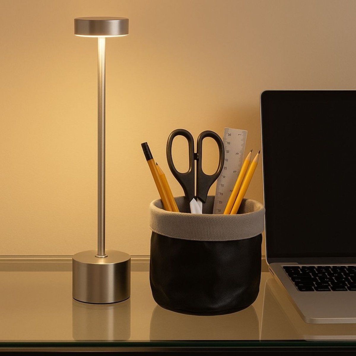 Lampe recharg. USB IP 44 en aluminium 34cm gris, ORNAMI