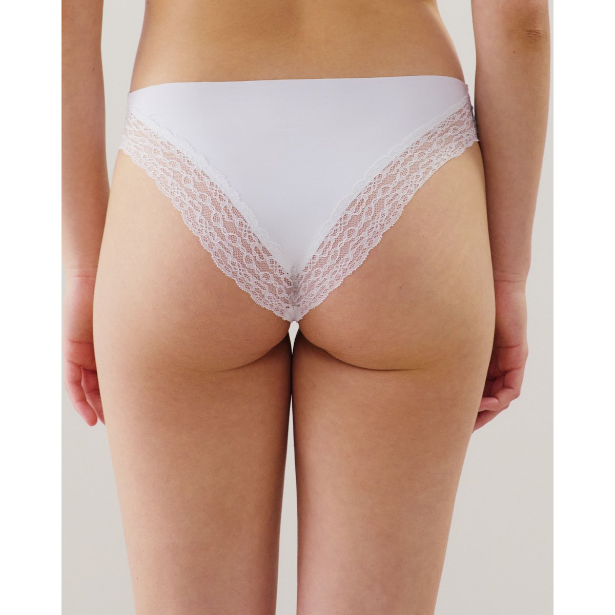 Culotte en microfibre et dentelle NEW SHOMIZ blanc, UNDIZ