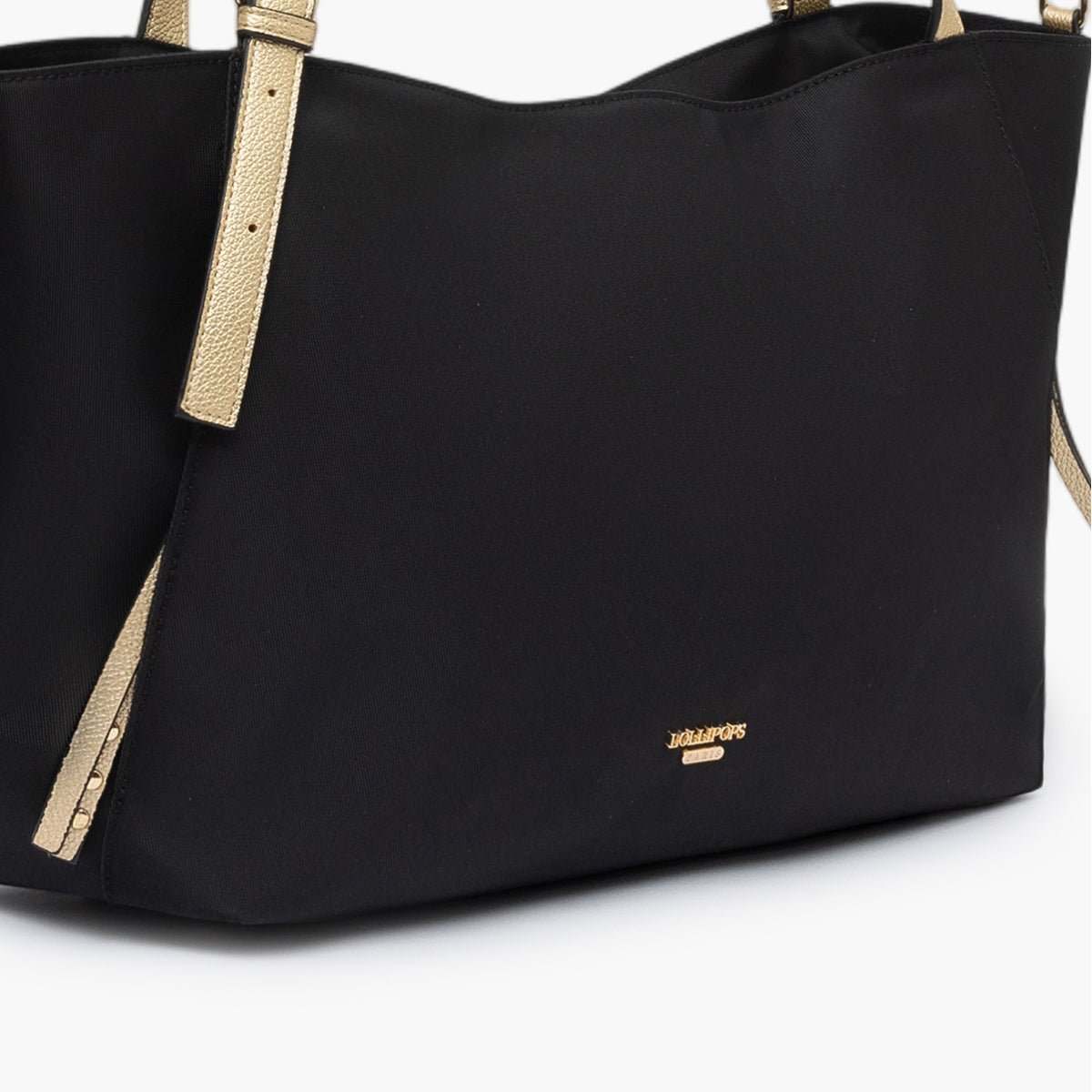 Grand sac shopper L en nylon Teralia noir,doré, LOLLIPOPS