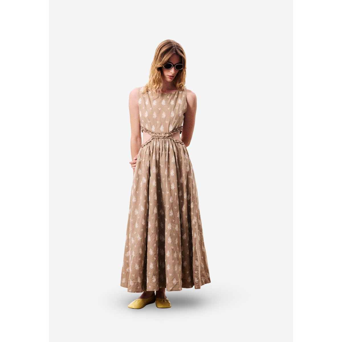 Robe longue STELLARIA marron glace, FRNCH