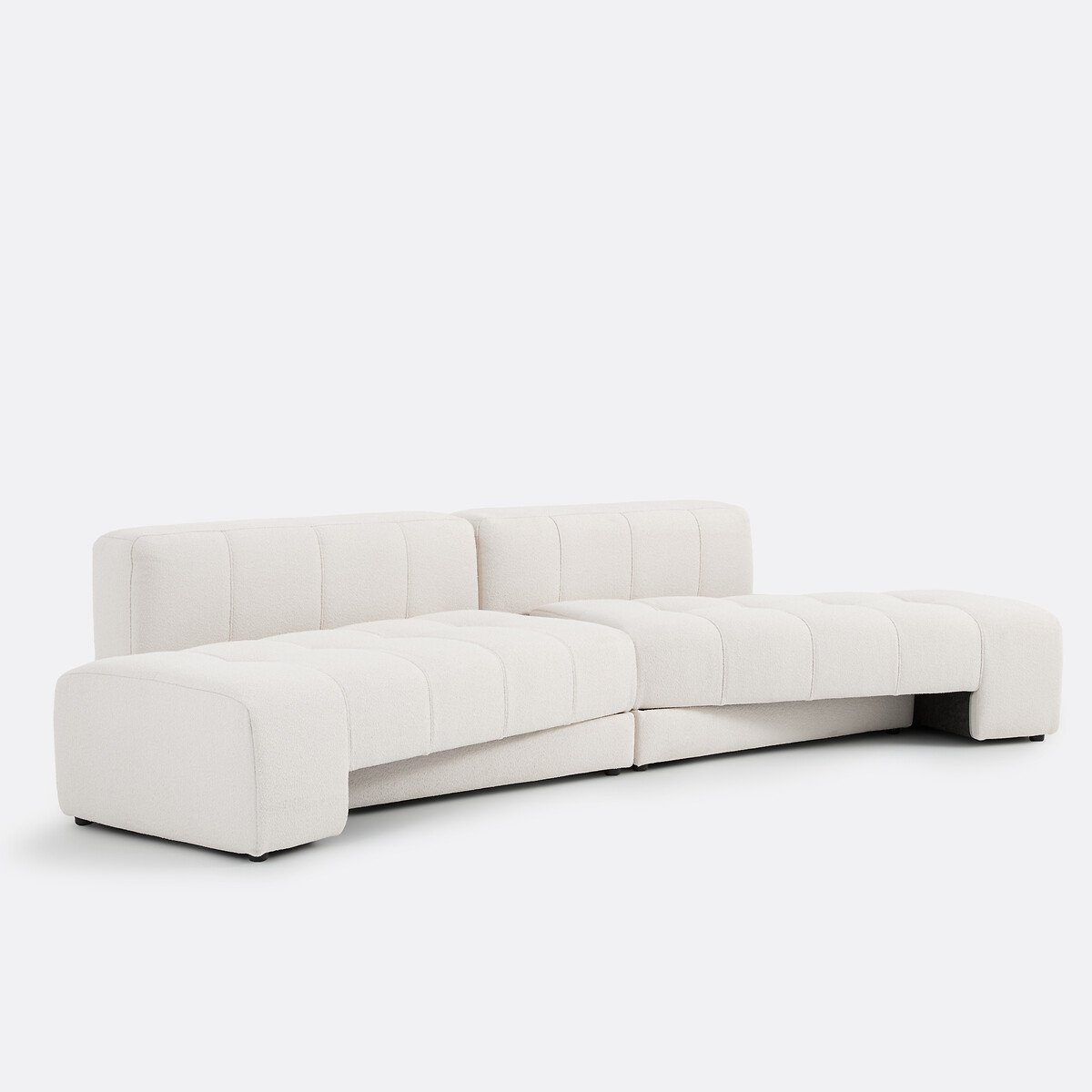 Canapé droit, 5 places, 4 en 1, en bouclette fine, FANO ecru, LA REDOUTE INTERIEURS
