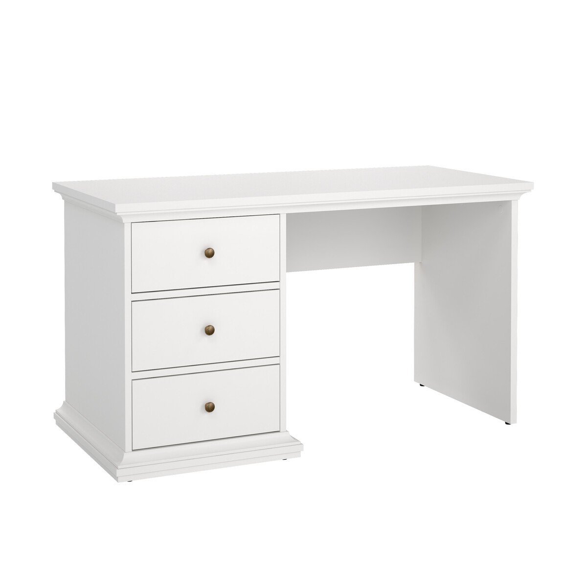 Bureau 3 tiroirs blanc - SOFIA blanc, CALICOSY