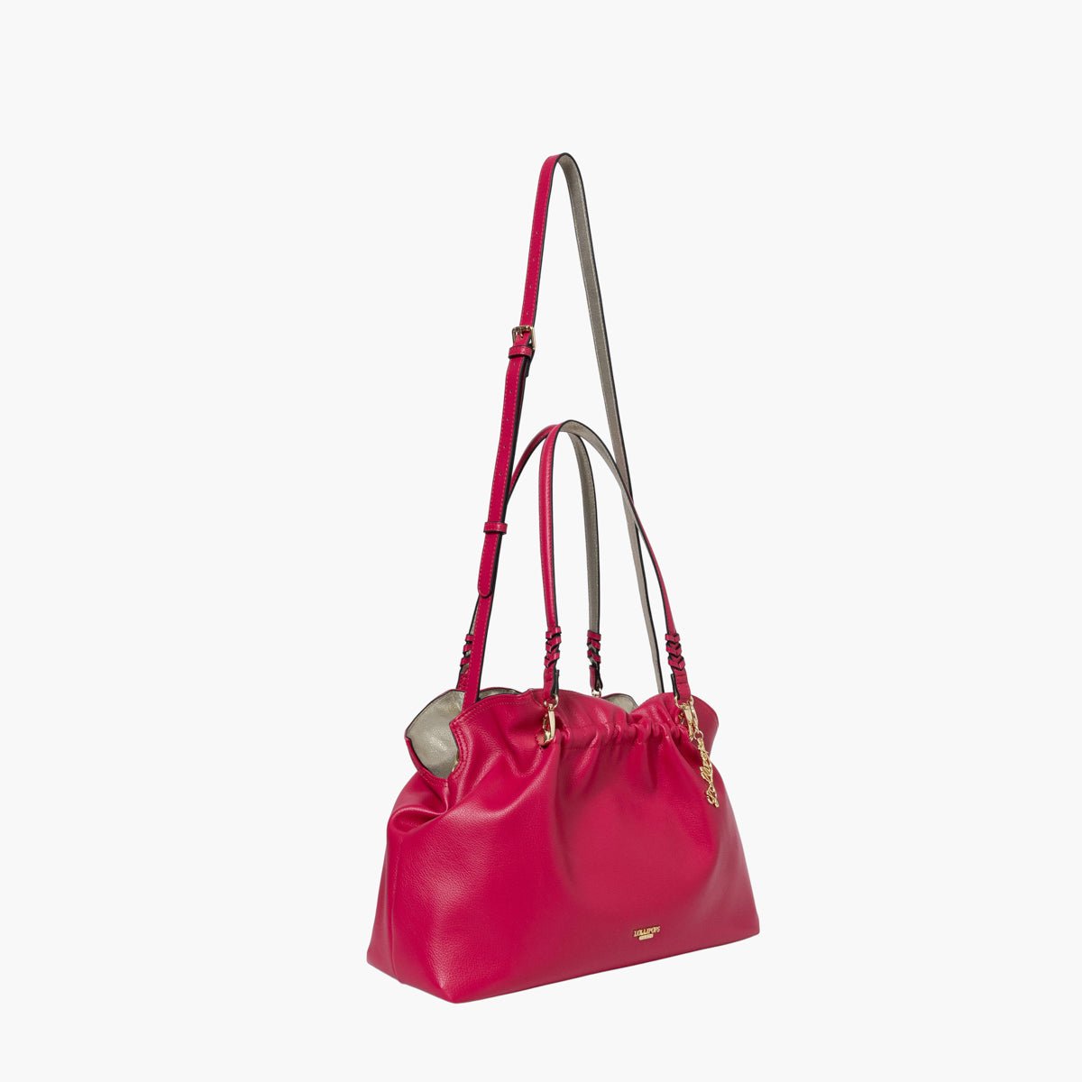 Sac shopper Shania doré,fuchsia, LOLLIPOPS