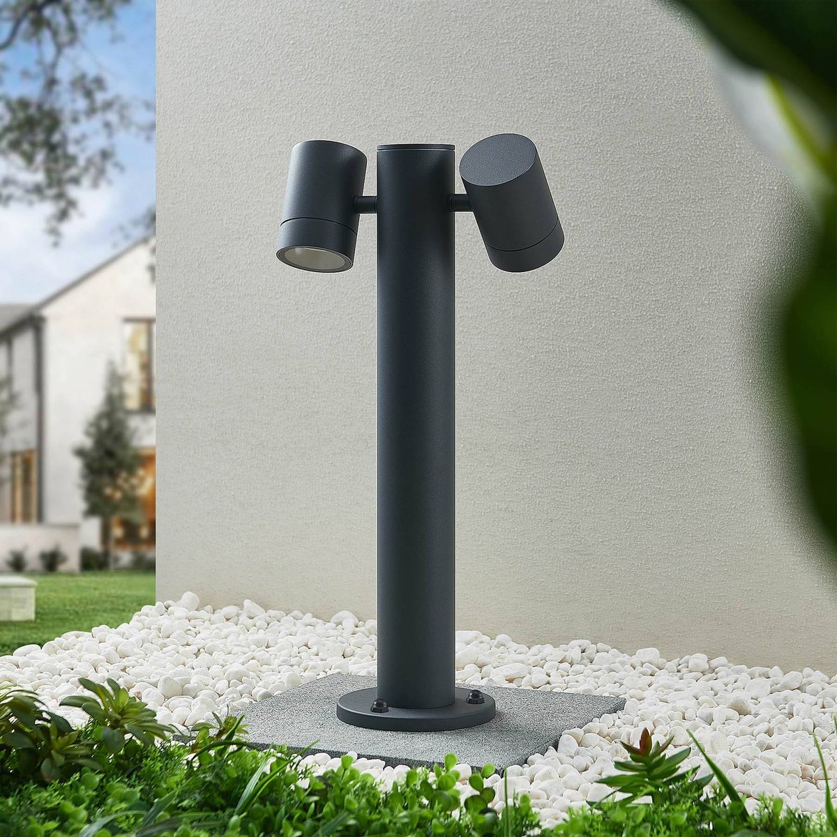 Luminaire extérieur en aluminium moderne gris foncé, LUCANDE