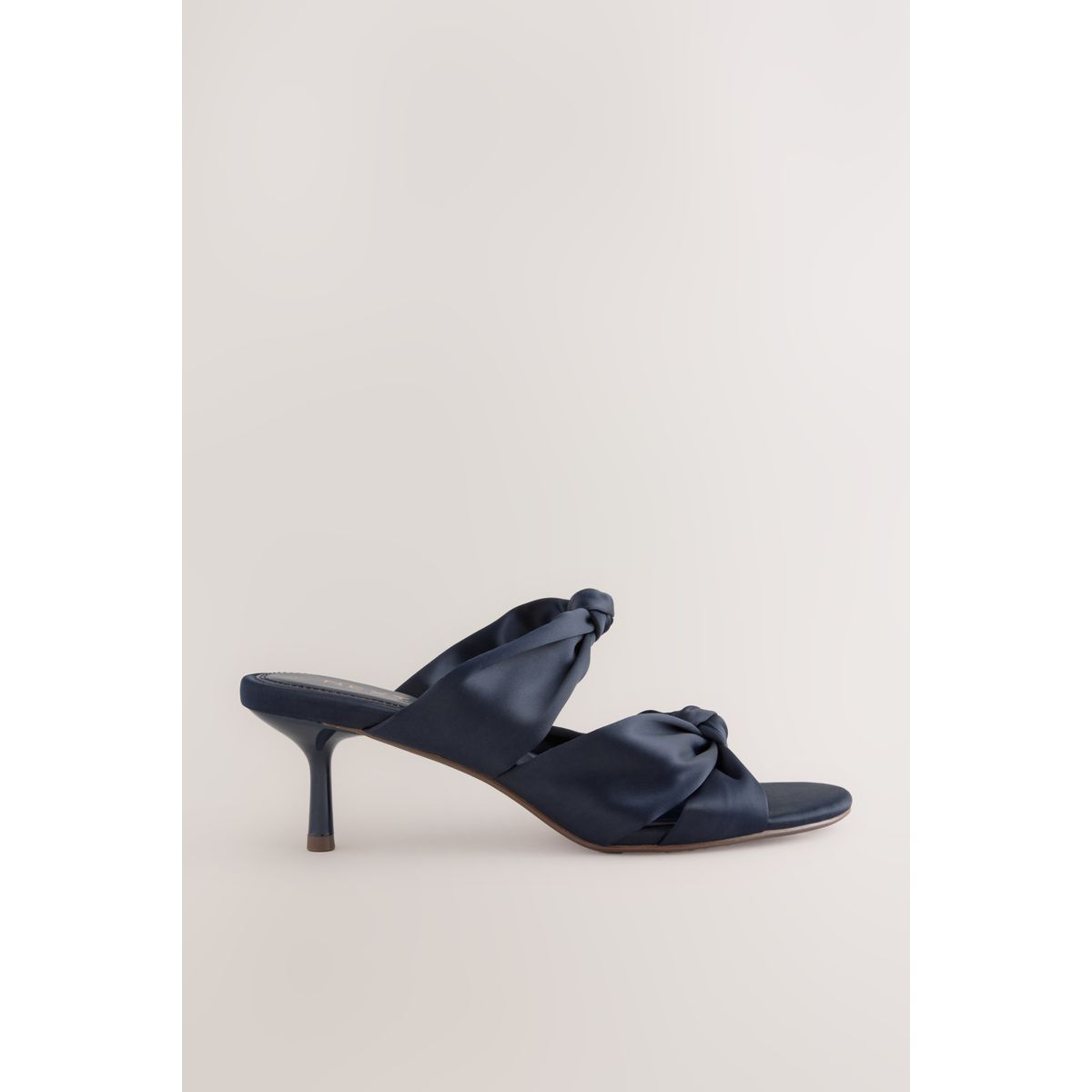 Mules à petit talon, torsade et bout rond bleu marine, NEXT