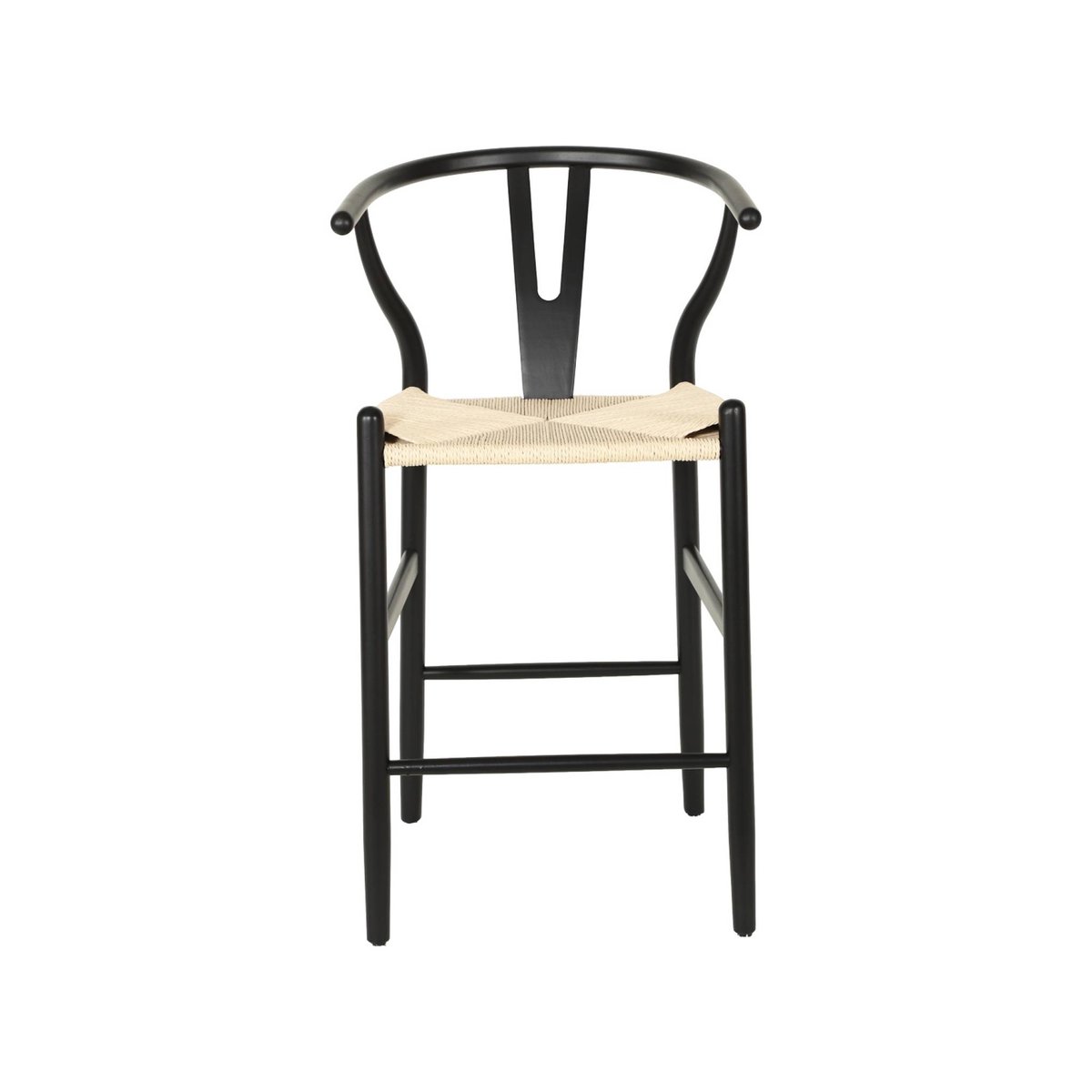Tabouret de bar vintage bois de hêtre et cordes (lot de 2) CECILE noir, SWEEEK