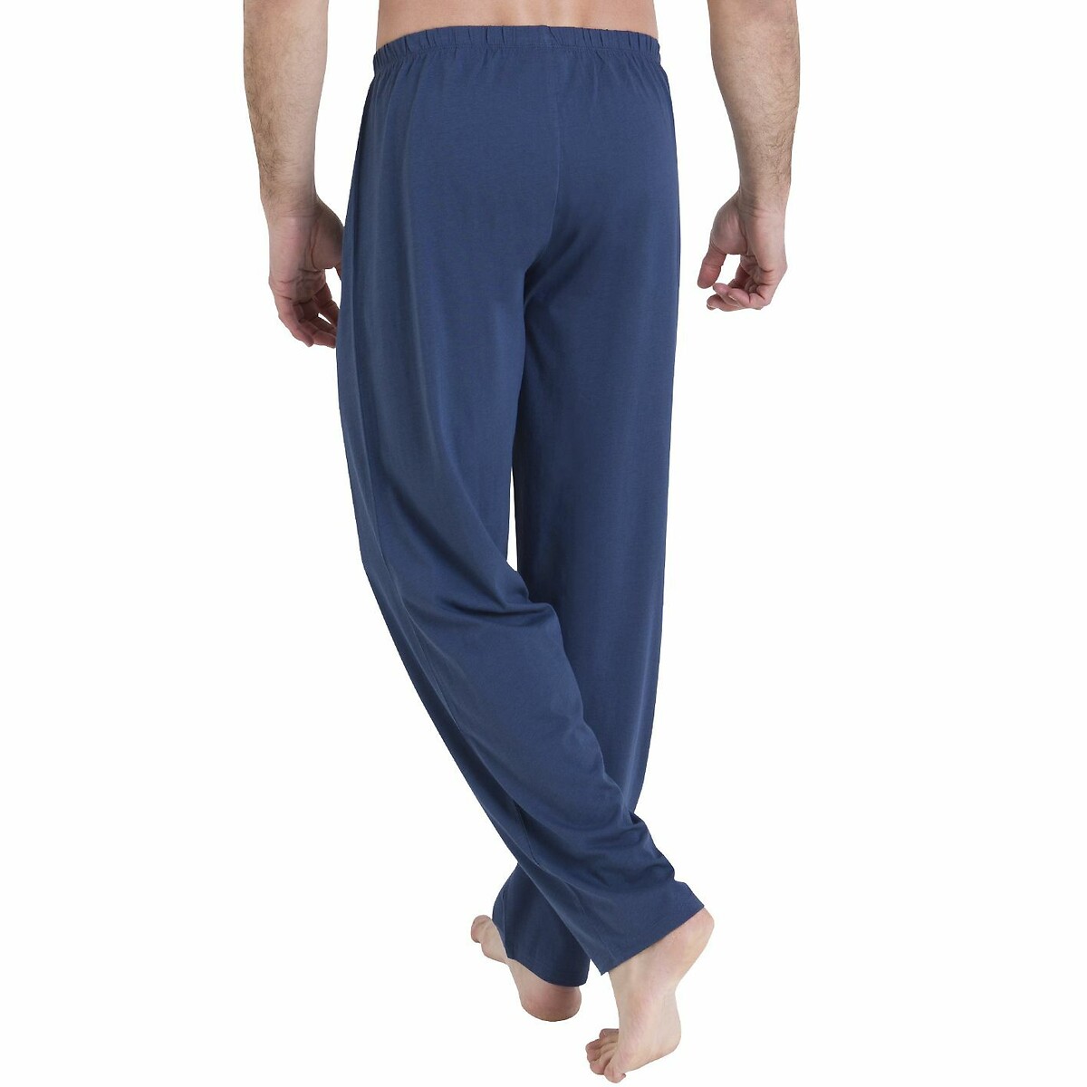 Pyjama long avec imprimé gris + bleu marine, ATHENA