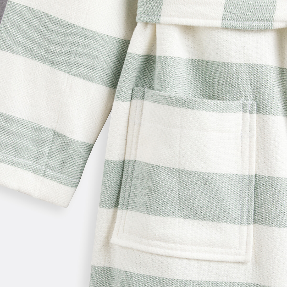 Albornoz con capucha para bebé y niño, Moana rayas verde, LA REDOUTE INTERIEURS