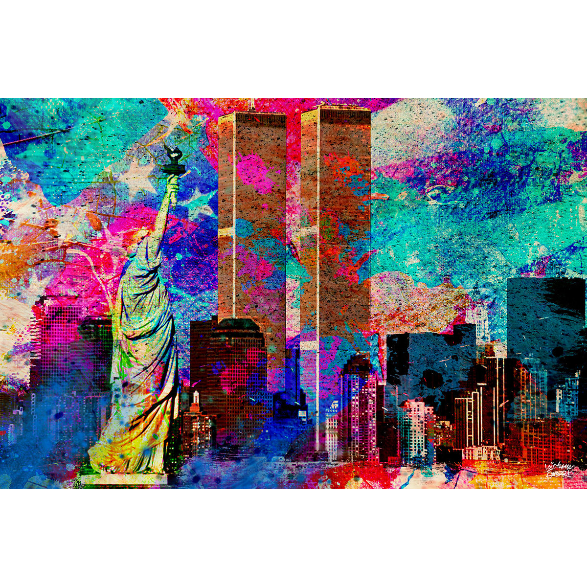 Tableau Affiche illustration graffiti new york tableau alu dibond, HEXOA