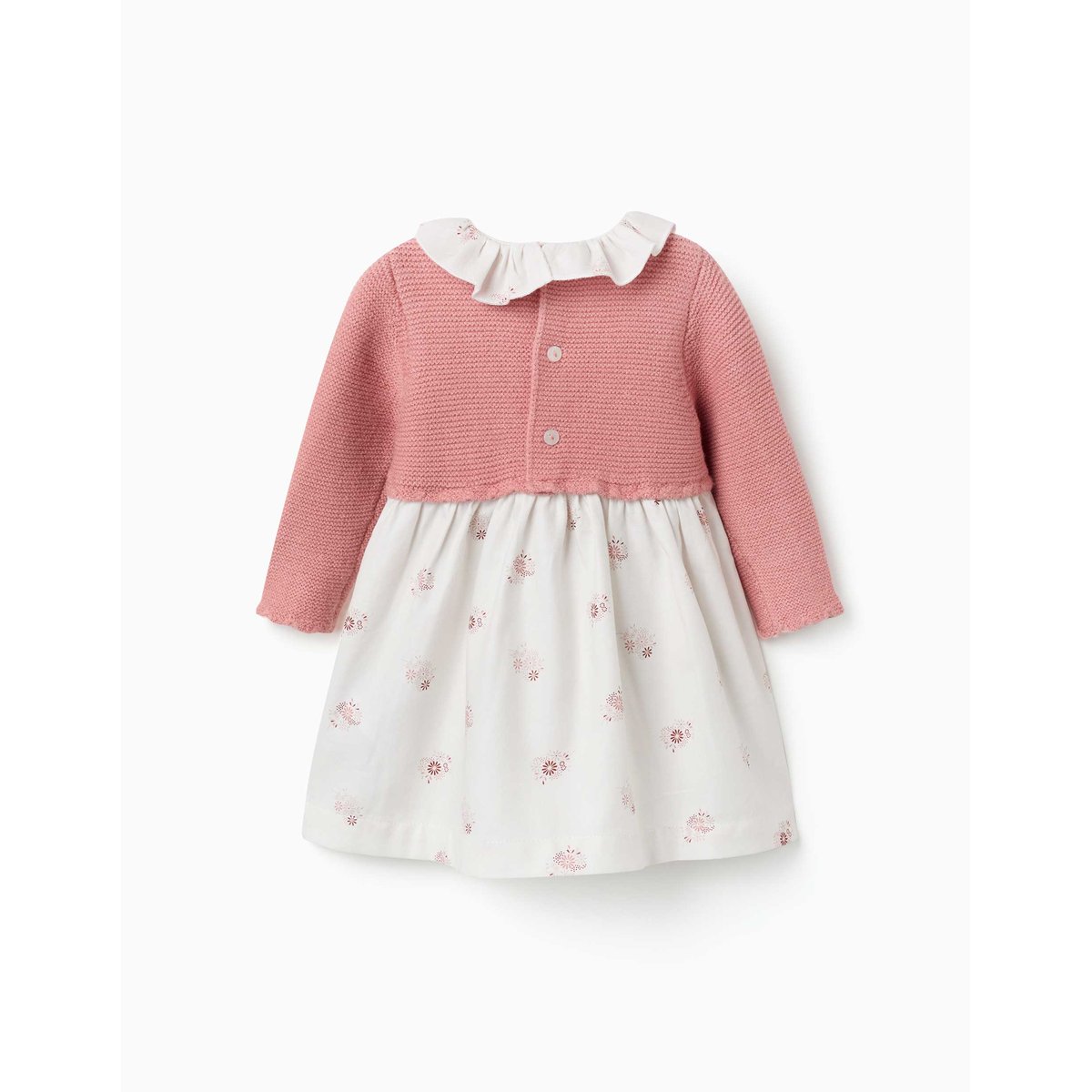 Robe bi-matière avec imprimé floral rose, ZIPPY