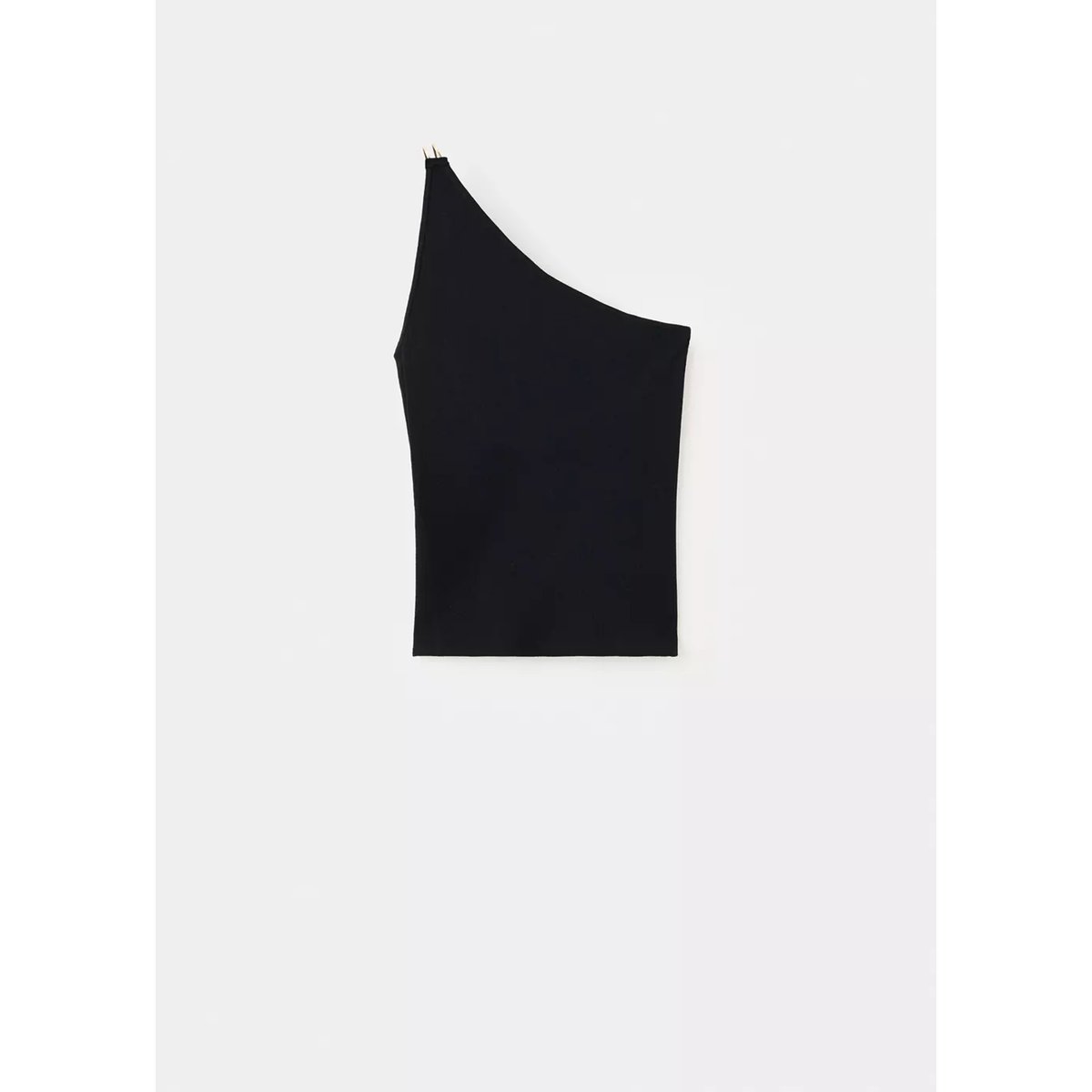 Top en maille à bretelles métalliques noir, MANGO