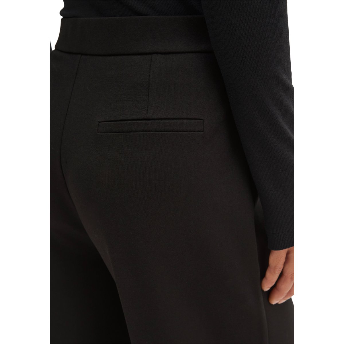 Pantalon en jersey à enfiler, coupe large en interlock doux noir, MARC O'POLO