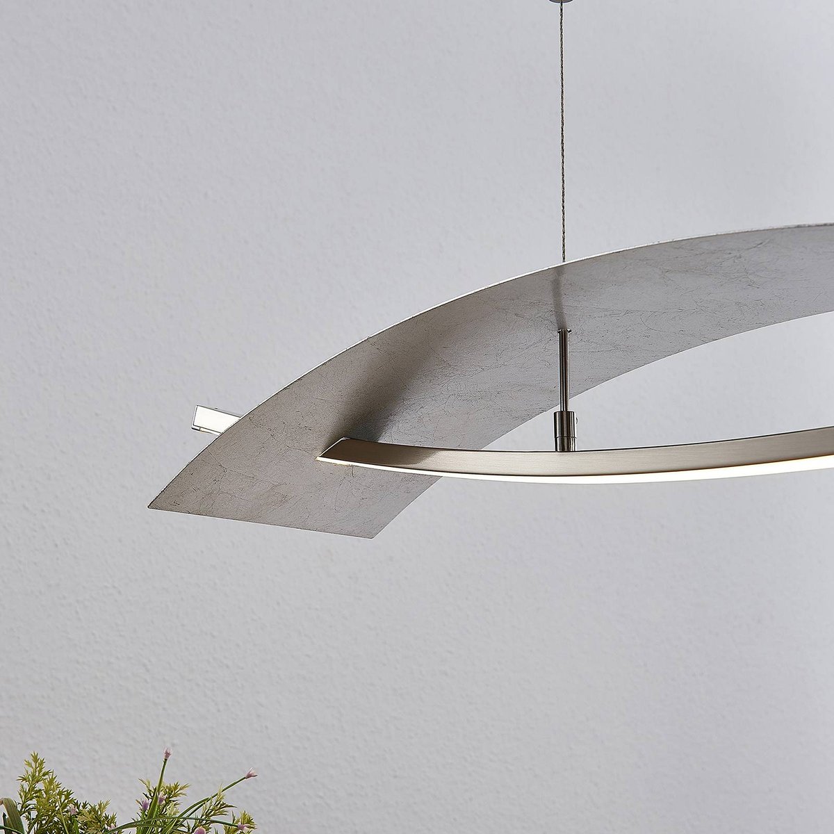Suspension en métal moderneLED, Marija argent, LUCANDE