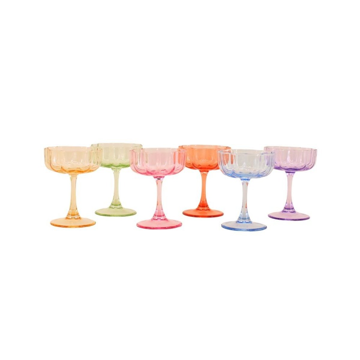 Set de 6 coupes en verre 10x13cm vert, HASHTAG DECO