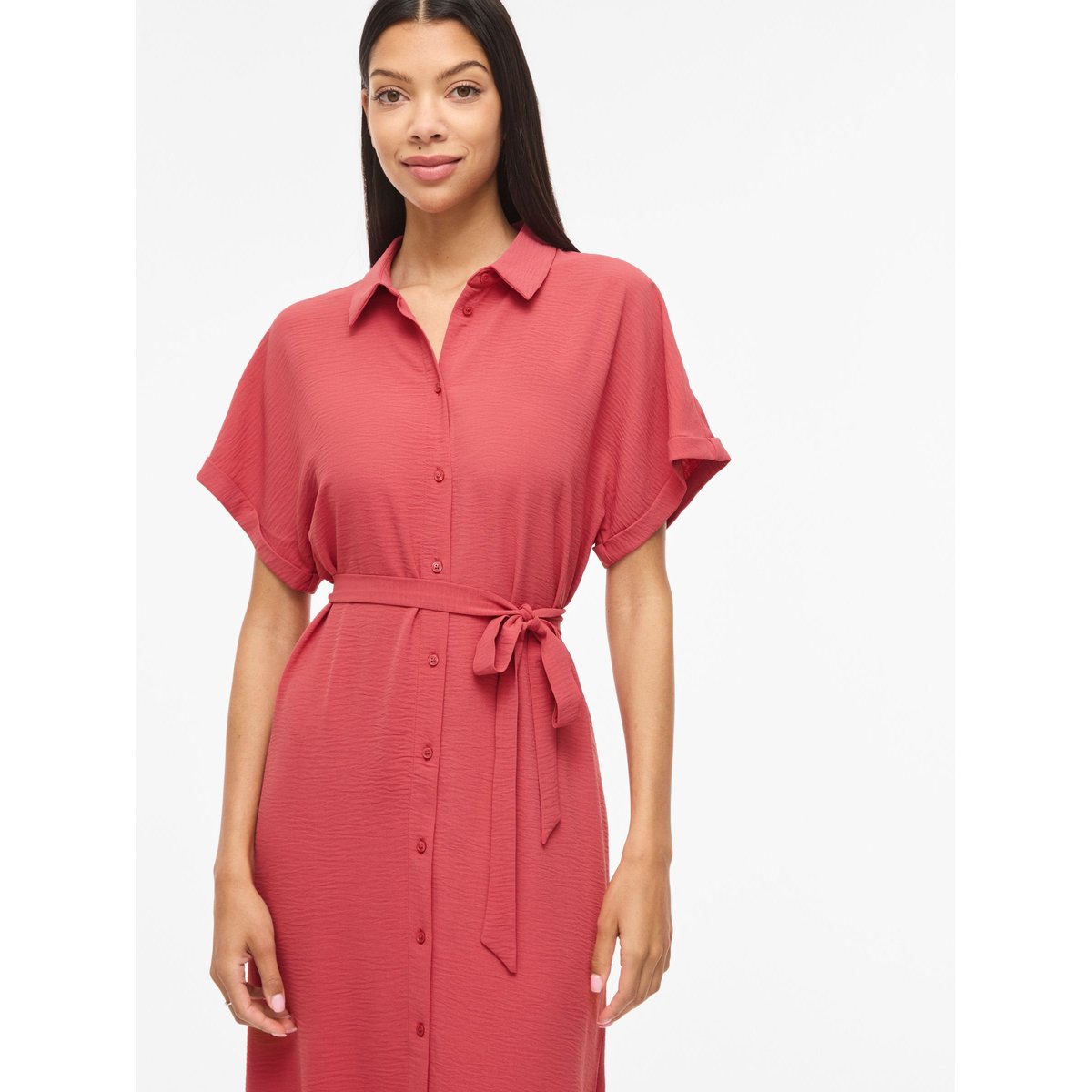 Robe-Chemise rose - holly berry1, VILA