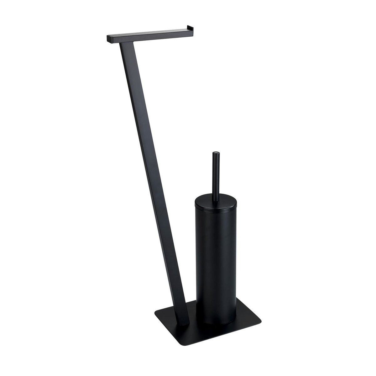Serviteur WC 2 en 1 avec brosse et porte-rouleau LIRIO noir, WENKO