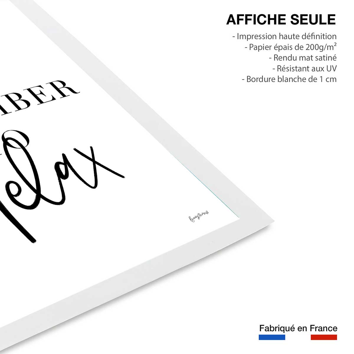 Poster remember to relax affiche seule, HEXOA
