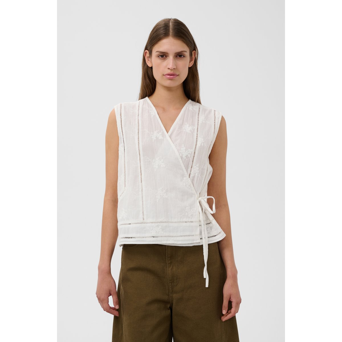 Blouse à manches courtes blanc broken white, SOAKED IN LUXURY