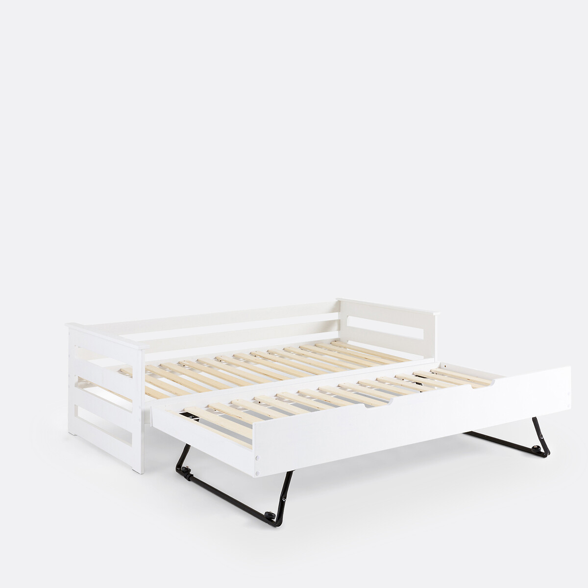 Lit banquette gigogne en pin, ELLIS blanc, LA REDOUTE INTERIEURS