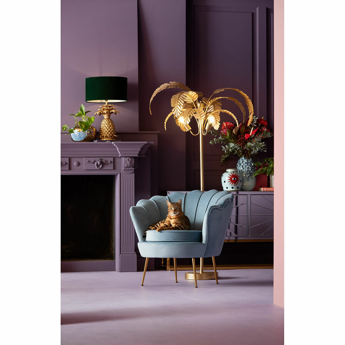 Lampada da terra Palmera 170cm color oro, KARE DESIGN