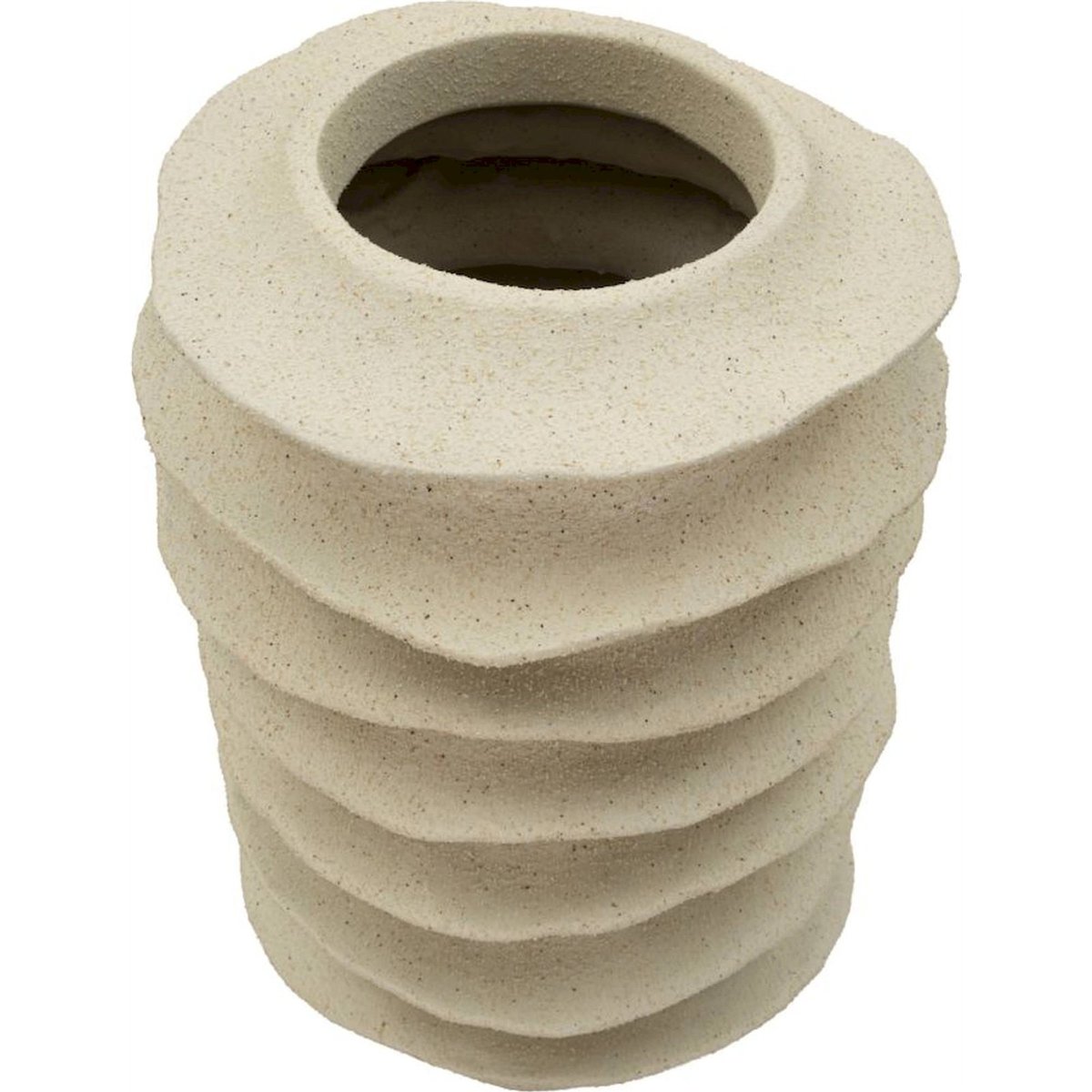 Vase sculptural à relief ondulé esprit japandi sable, RECOLLECTION