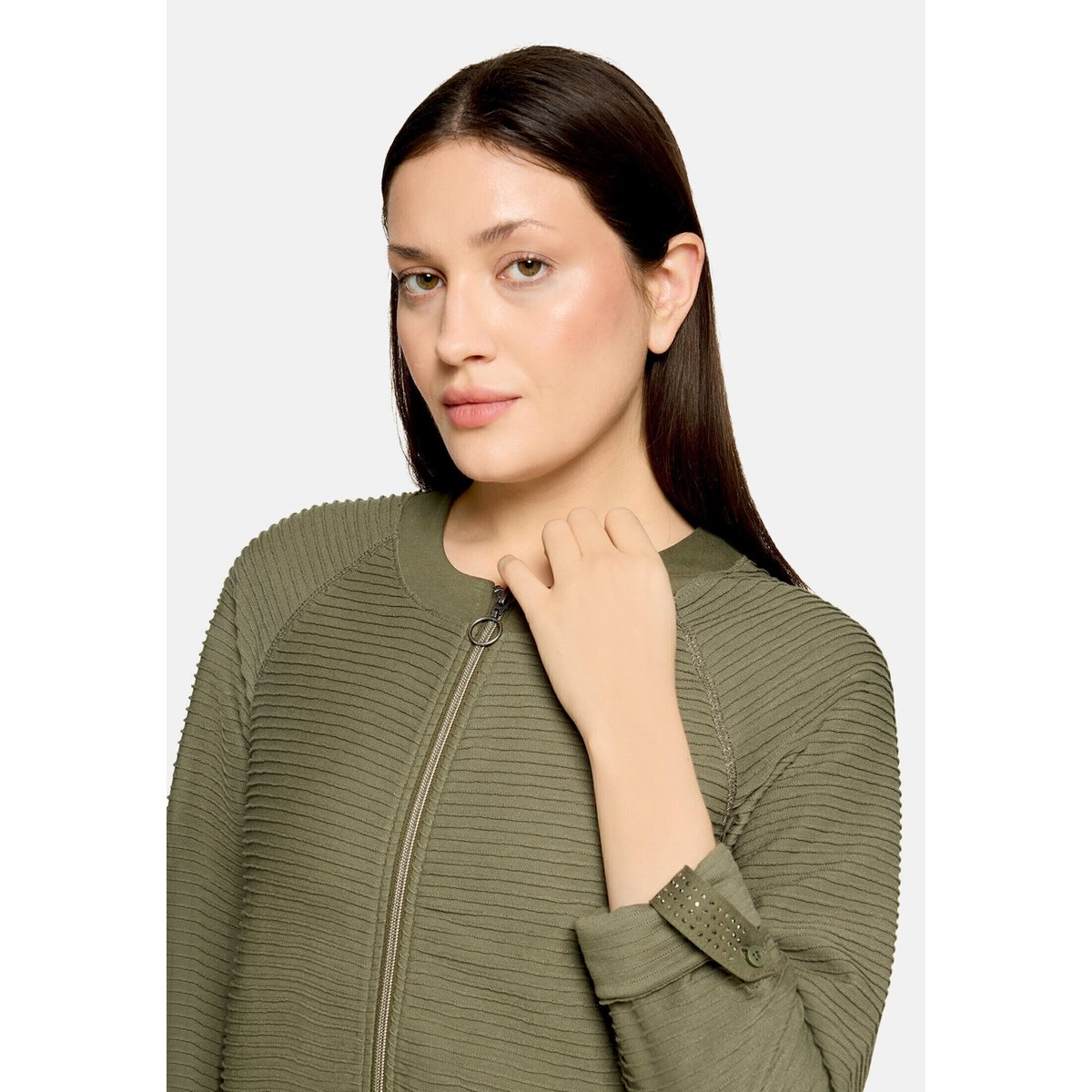 Veste casual de texture côtelée dusty olive, BETTY BARCLAY
