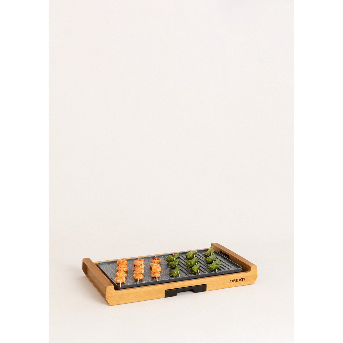 Plancha électrique STONE FLAT BAMBOO couleur unique, CREATE