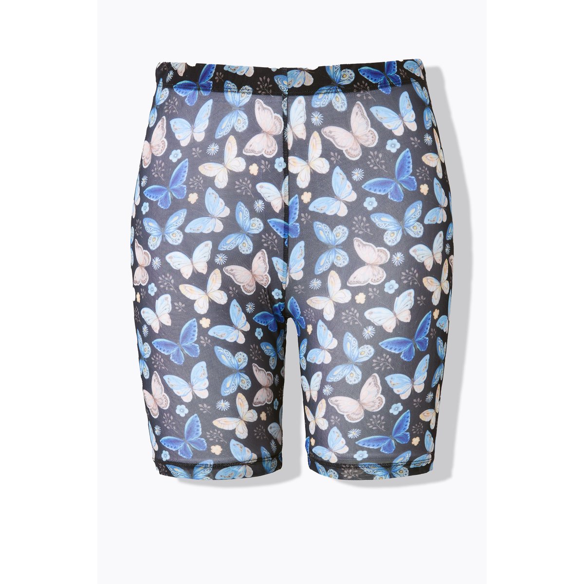Panty en mesh. Motif papillons noir, ULLA POPKEN