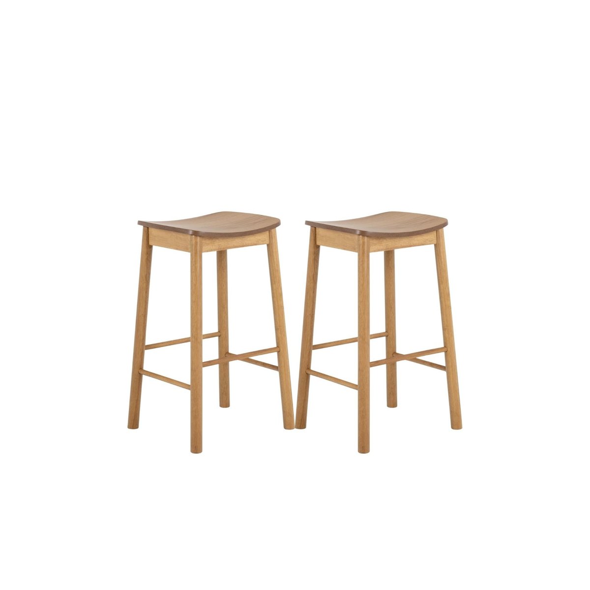 Tabourets de bar en bois naturel (lot de 2) - IZIA bois clair, HELLIN, DEPUIS 1862