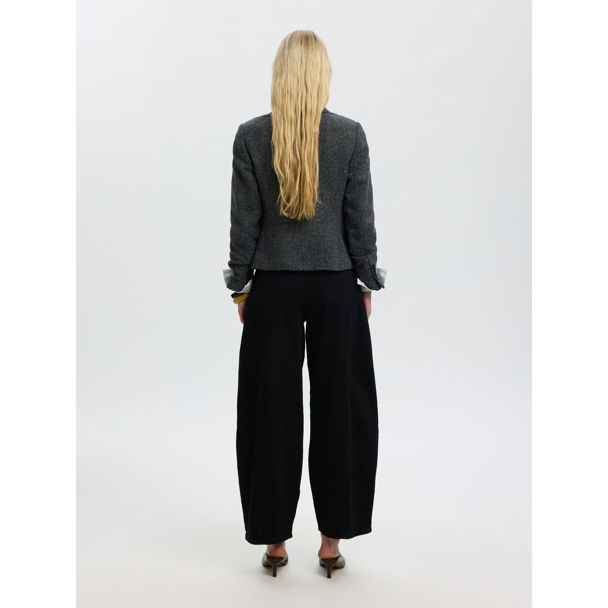 Jeans Barrel noir - black denim1, SELECTED