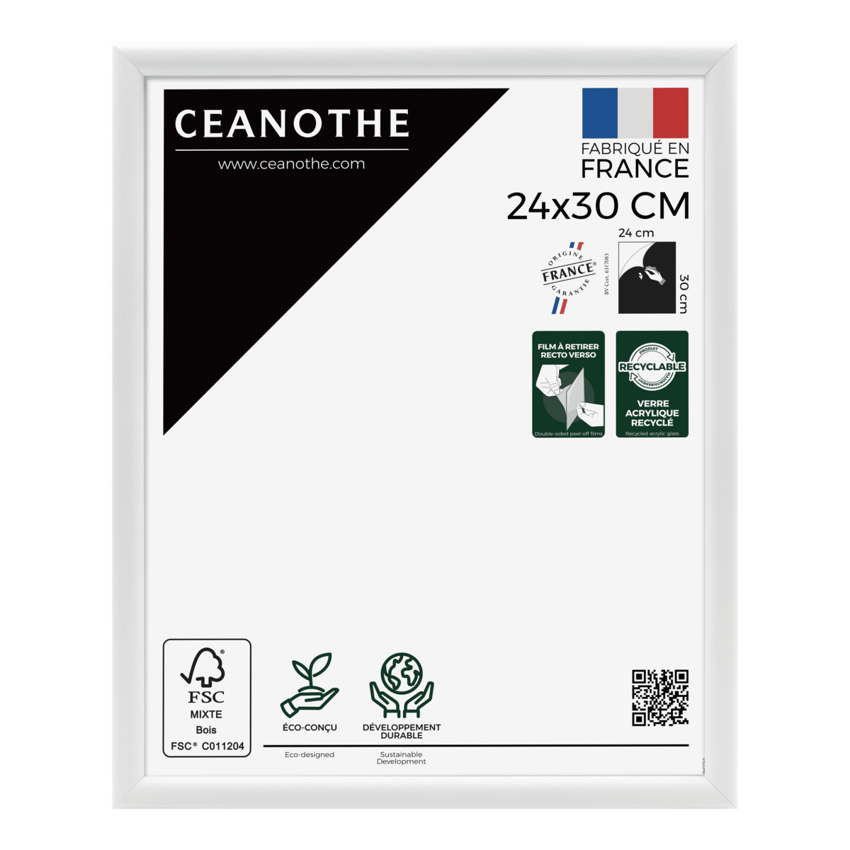 Cadre Photo Exposition En Bois Massif Fsc ESSENTIEL blanc, CEANOTHE