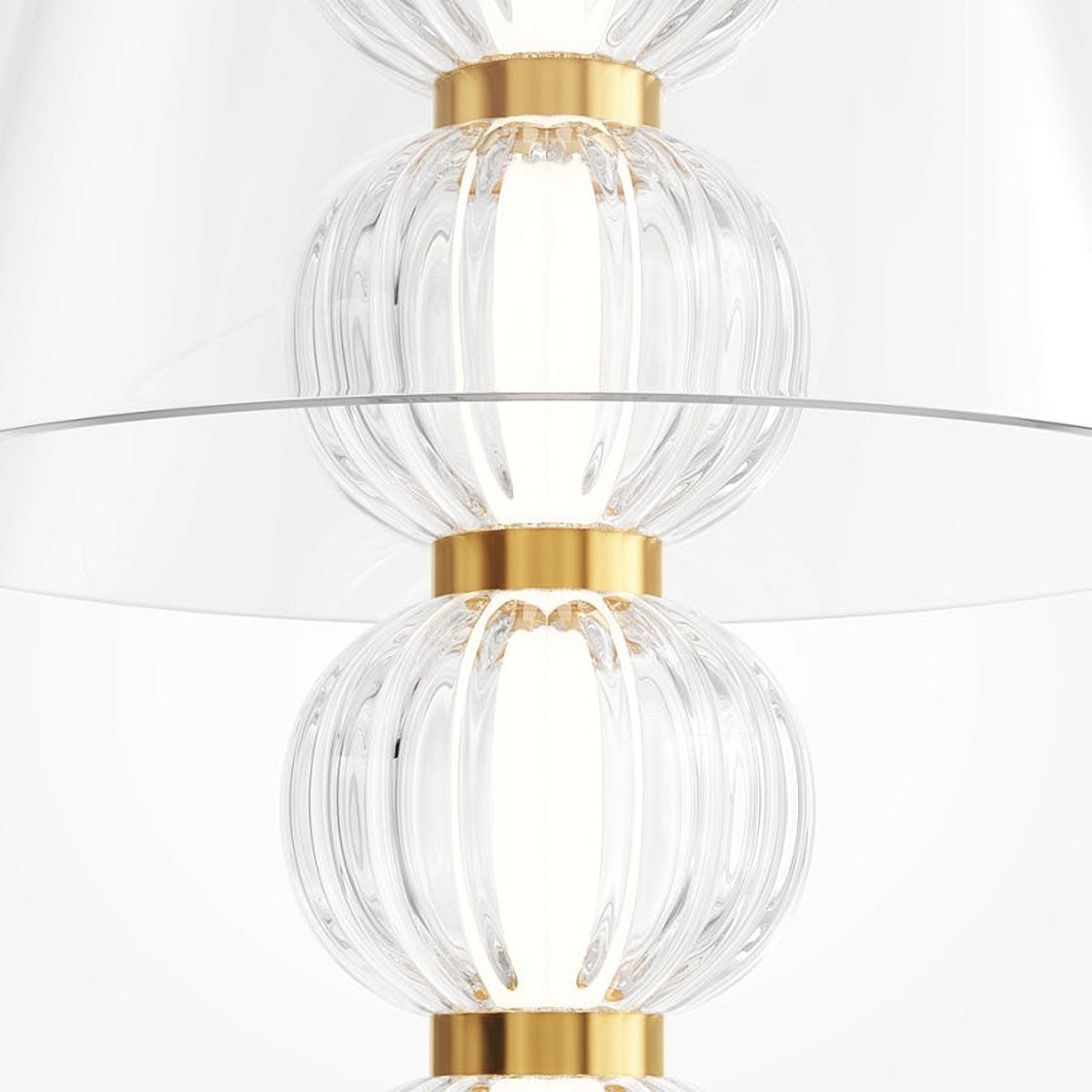 Lampe de table en verre - perles ciselées style rétro BELLA doré, PIER IMPORT