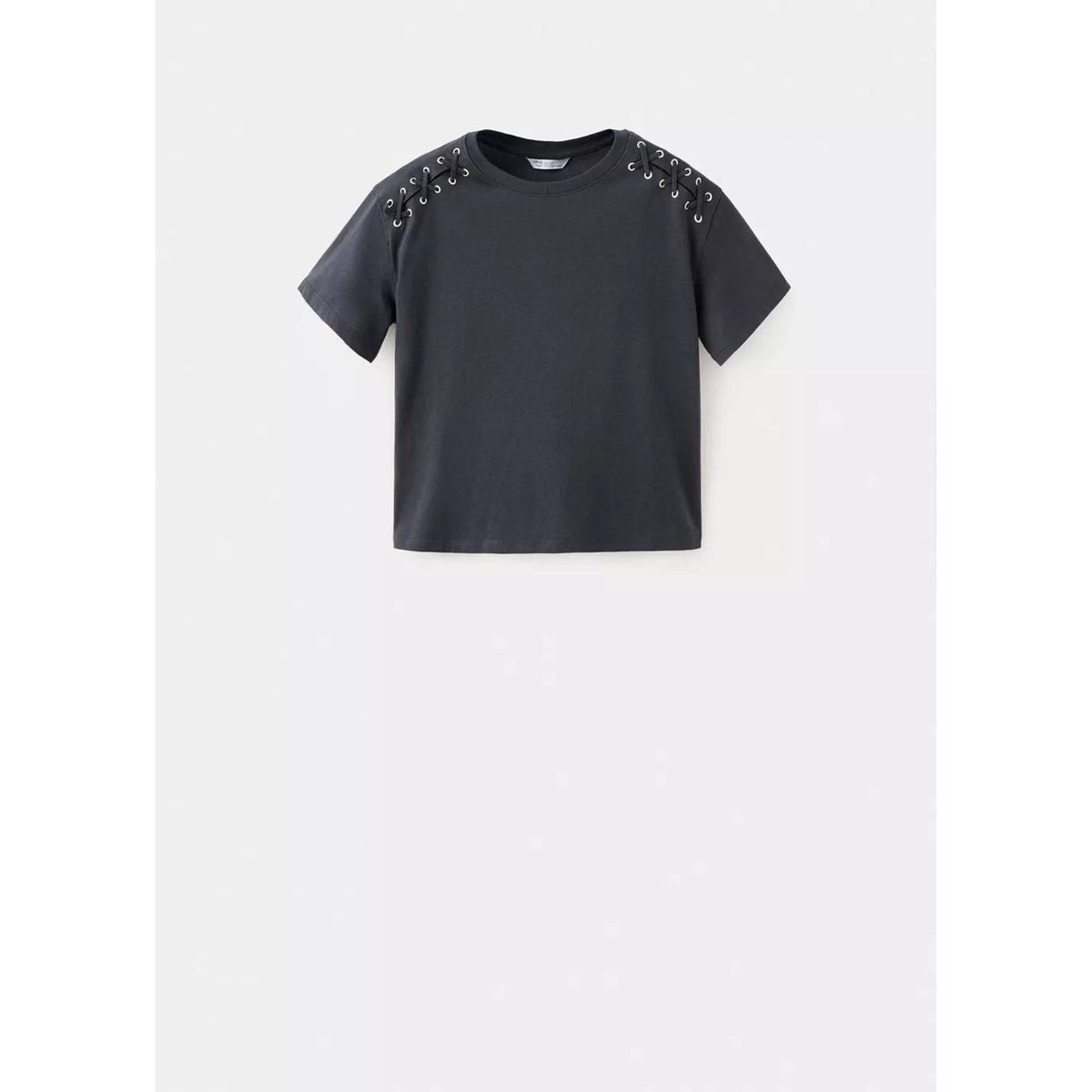 T-shirt détail épaules gris anthracite, MANGO TEEN
