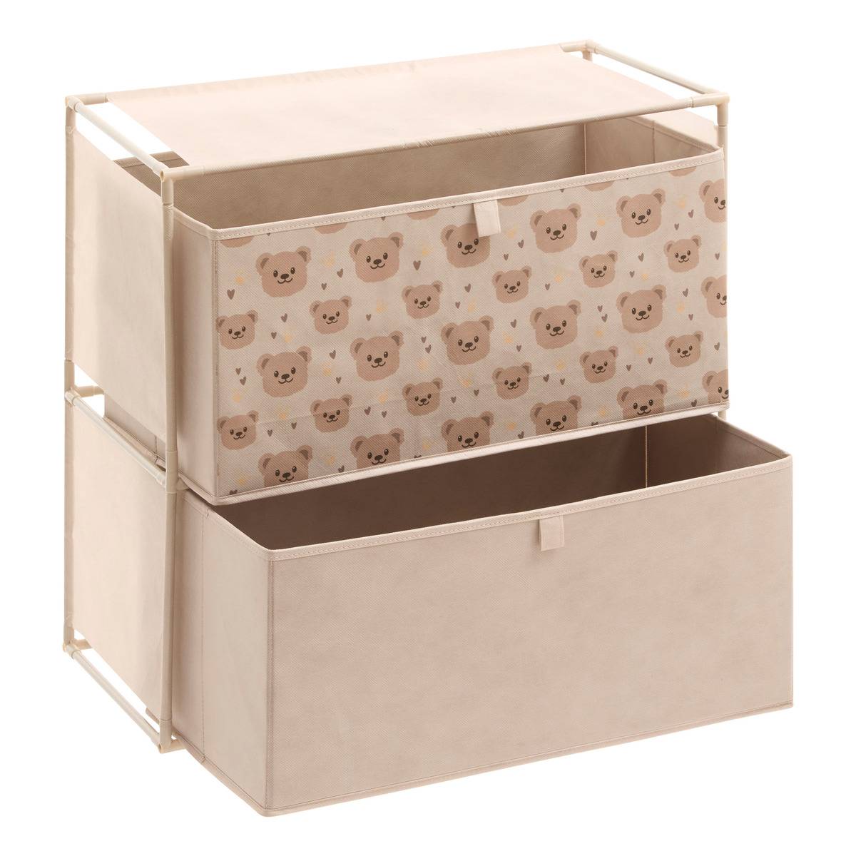 Commode enfant 2 tiroirs Imprimé Ourson TISSA beige, ATMOSPHERA FOR KIDS