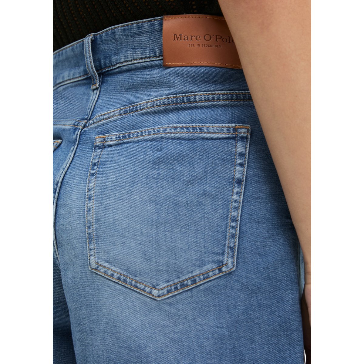 Short en jean regular en stretch doux Organic Cotton-Lyocell bleu clair, MARC O'POLO