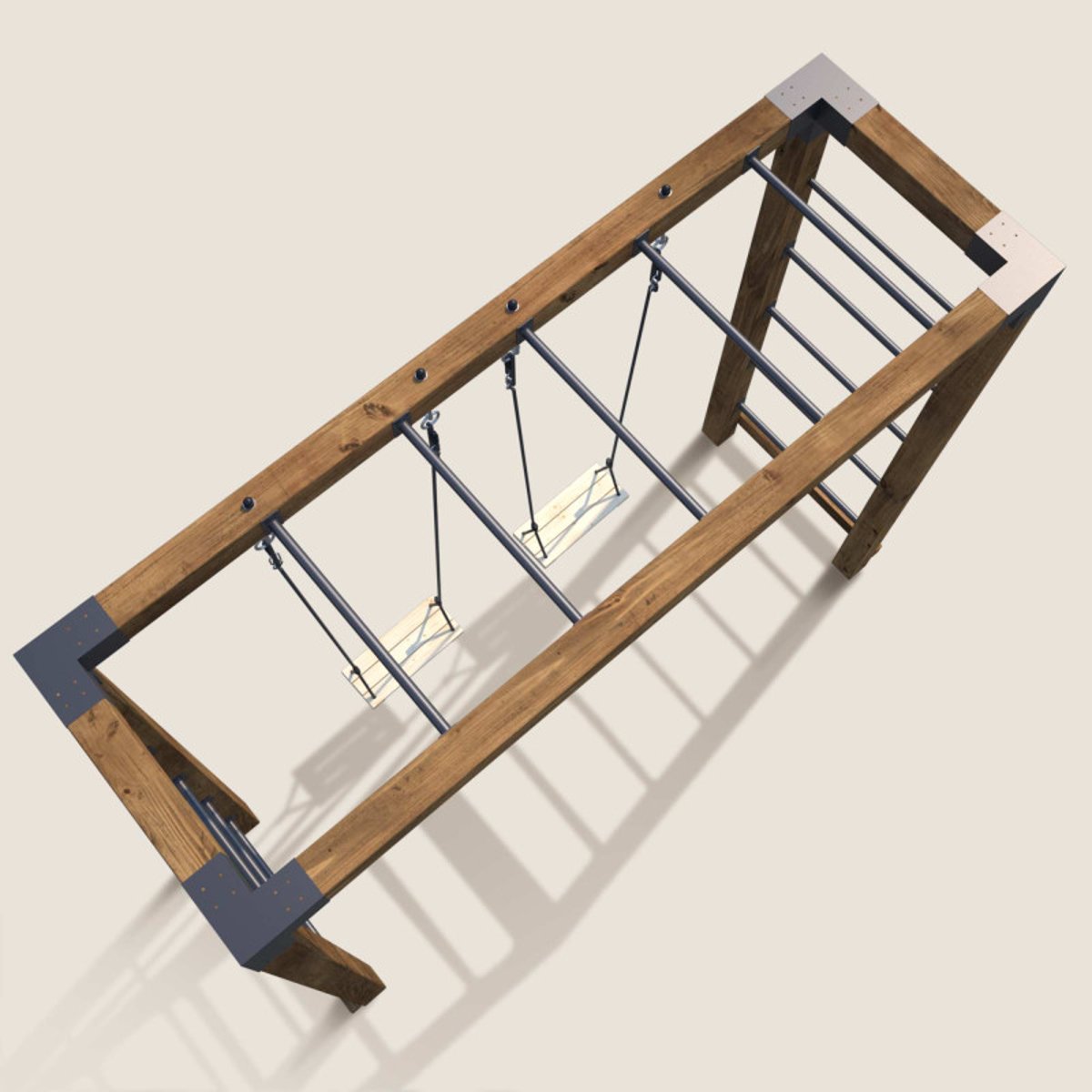 Aire de jeux multi-activités en bois HECTOR marron, SOULET