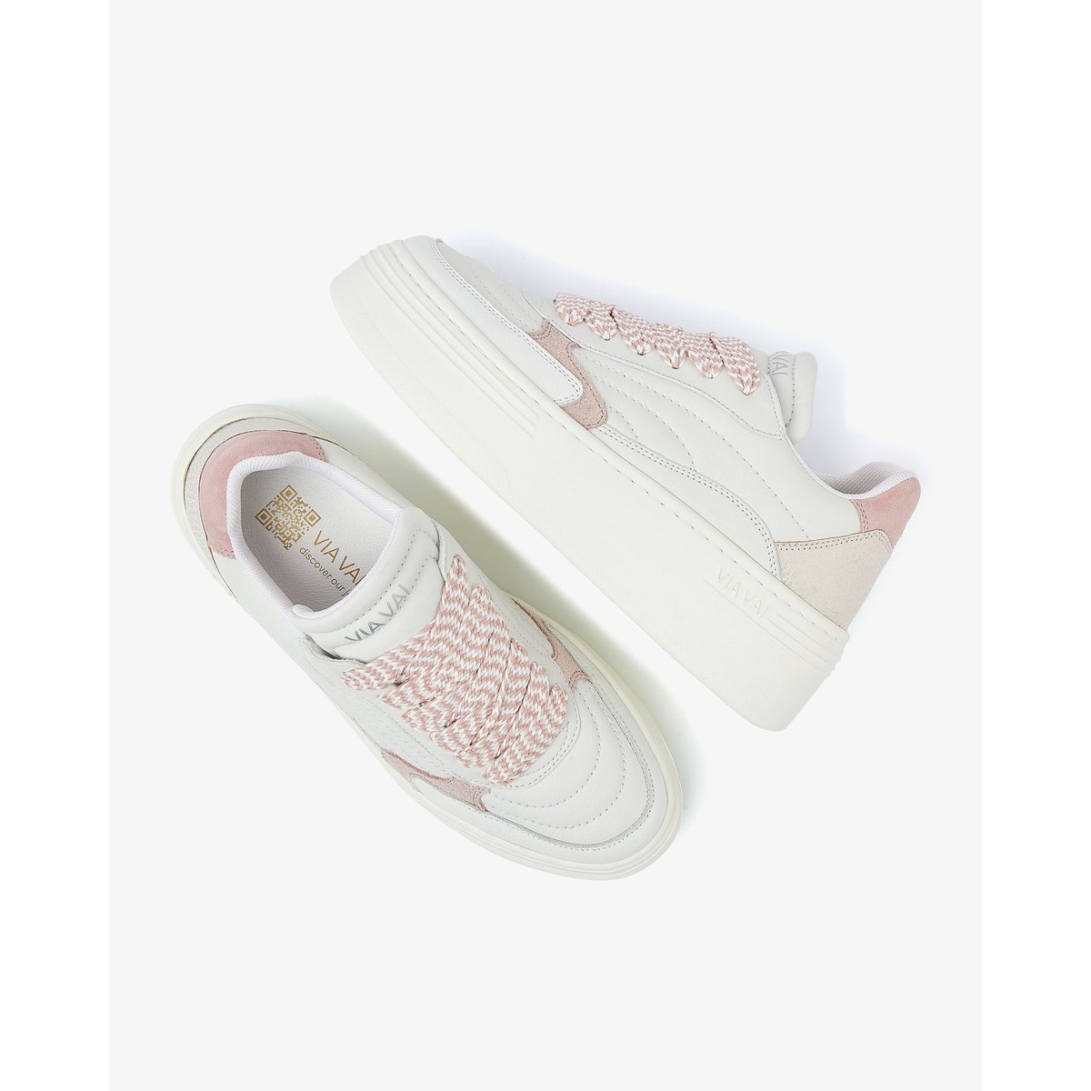 Baskets en cuir ISA JOSIE rose, VIA VAI