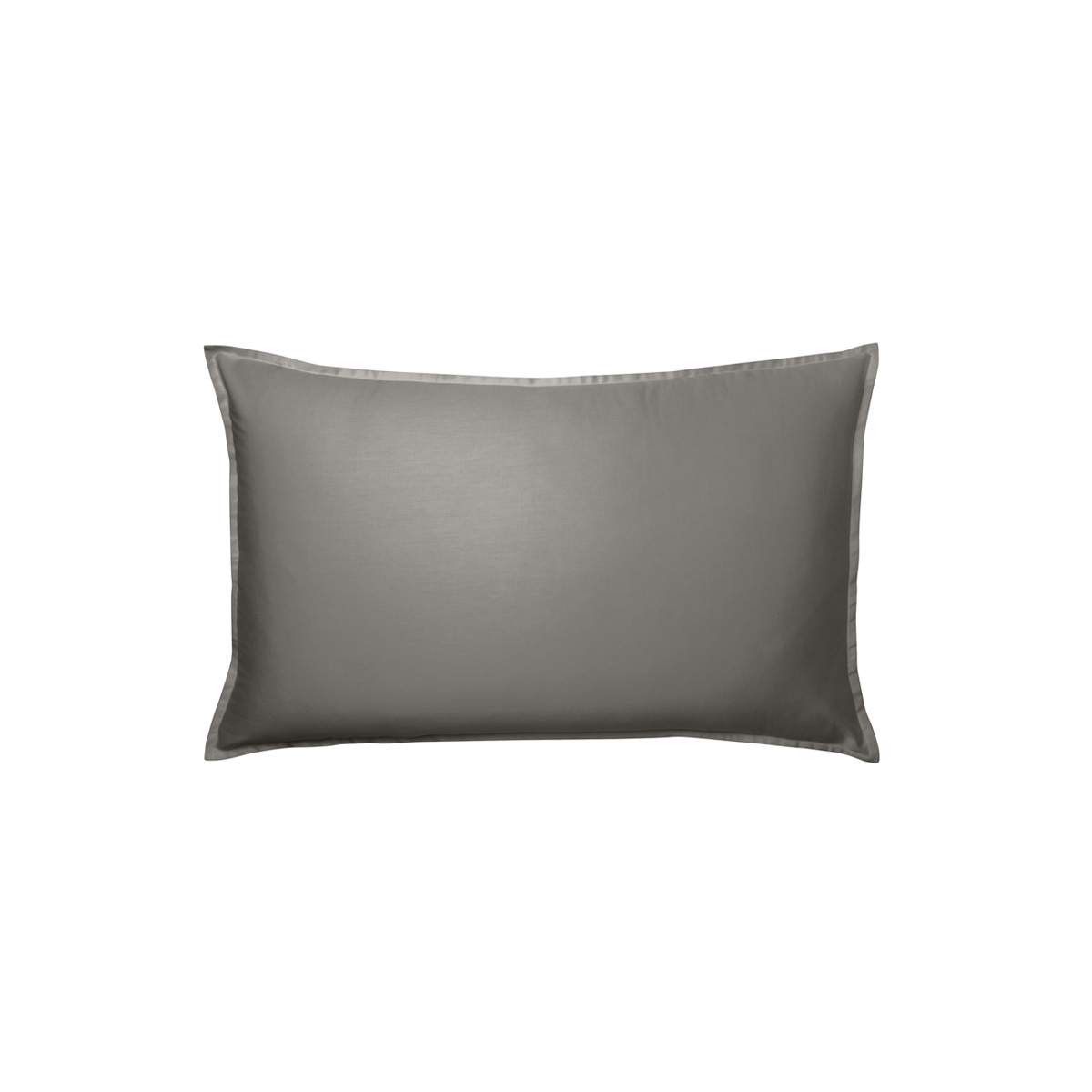 Taie d'oreiller unie en satin de coton, PALAZZO gris zinc, ESSIX