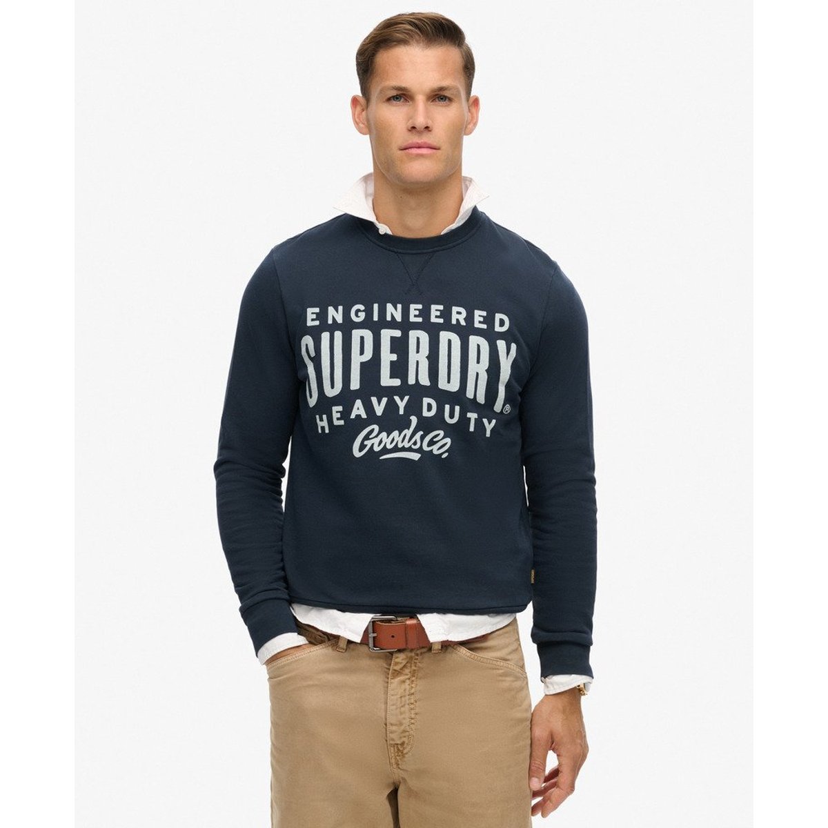 Sweat ras du cou Machined Goods Workwear bleu marine éclipse, SUPERDRY