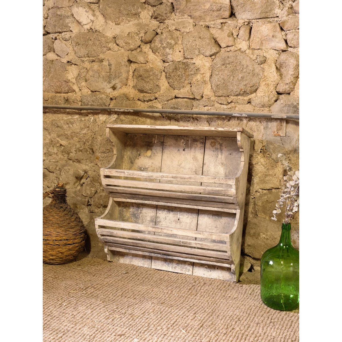 Étagère murale en bois Gaëlle N°1561 - Bon état gris, DEBONGOUT