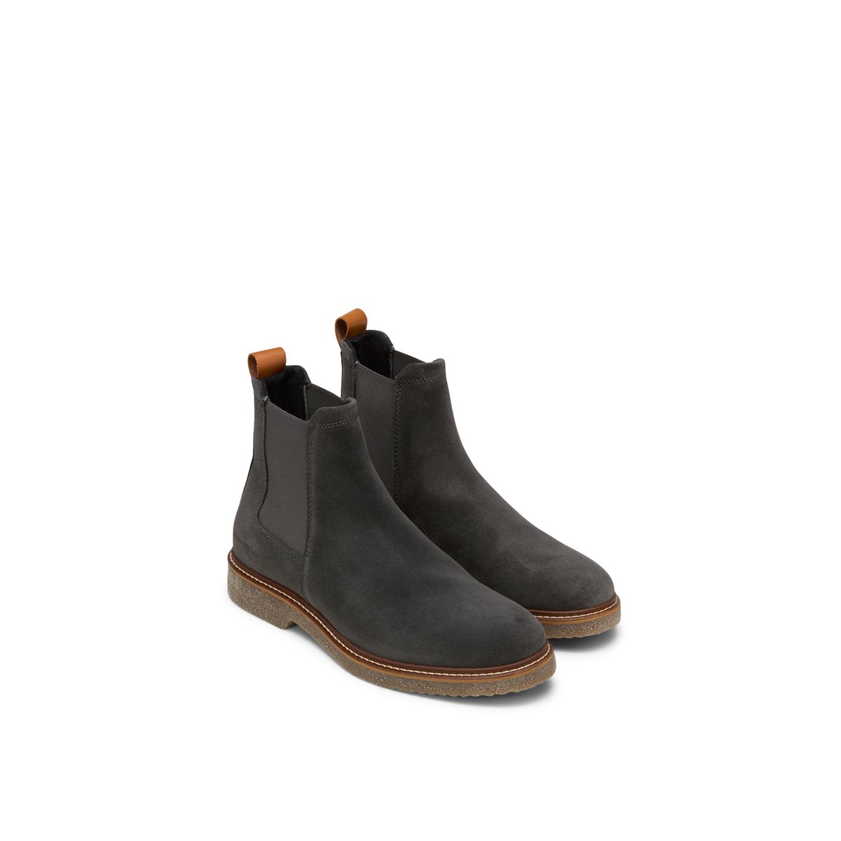 Chelsea boot modèle Linus en cuir de vachette velours doux noir, MARC O'POLO