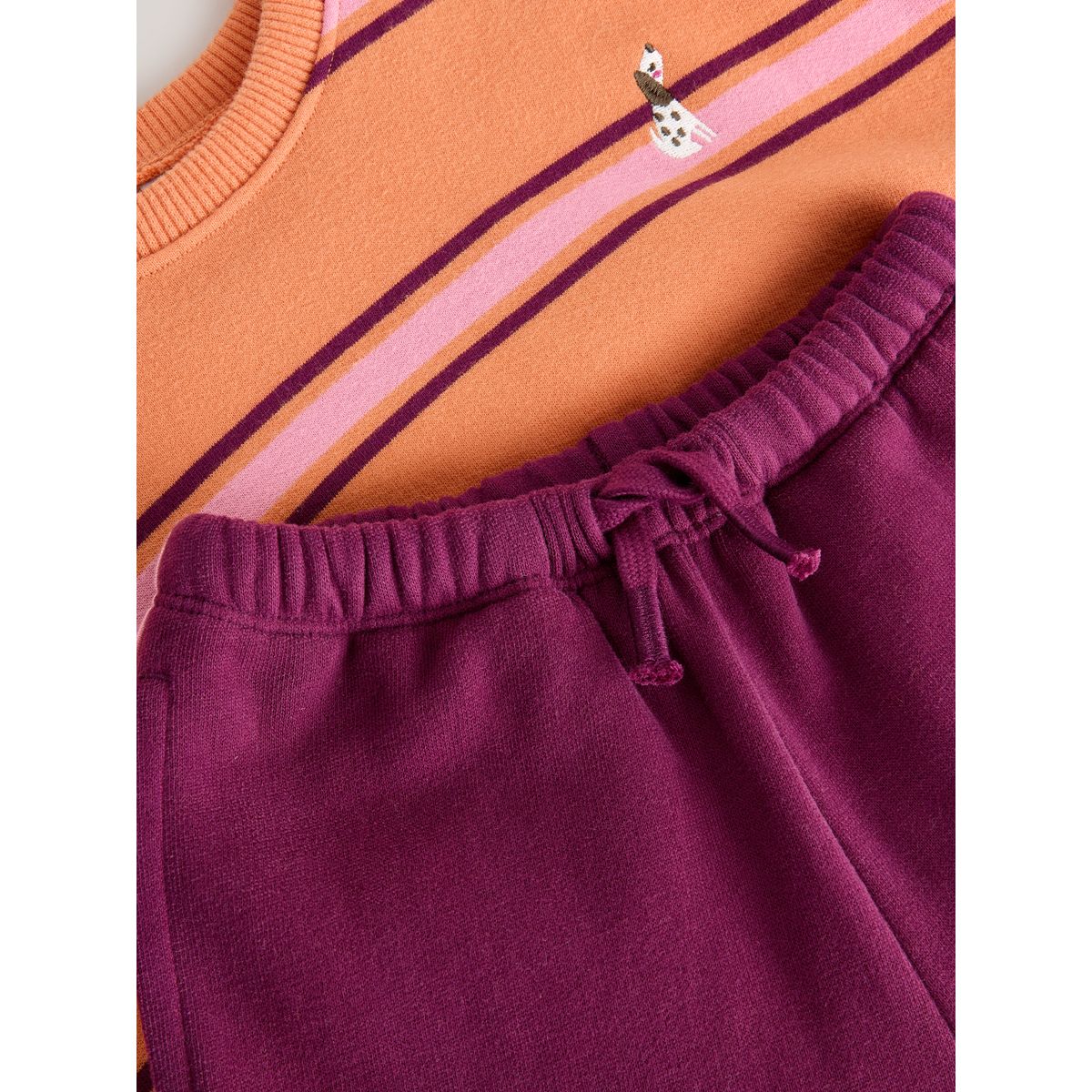 Ensemble sweat et pantalon de jogging large rayure orange/violet, NEXT