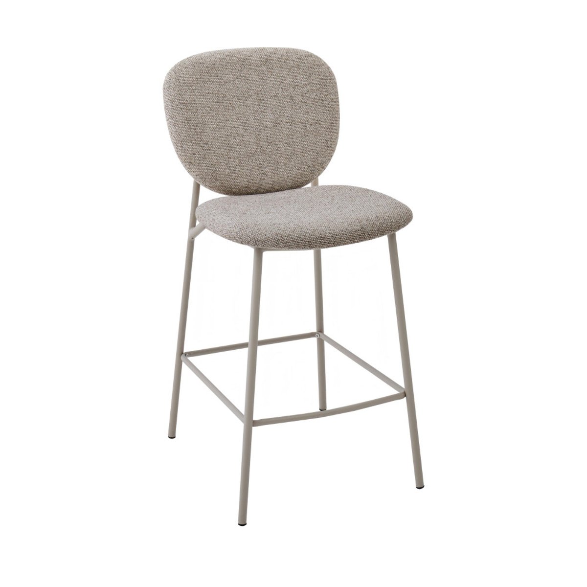 Lot de 2 tabourets de bar en tissu pieds beiges H65cm- DALBY marron chiné, DRAWER