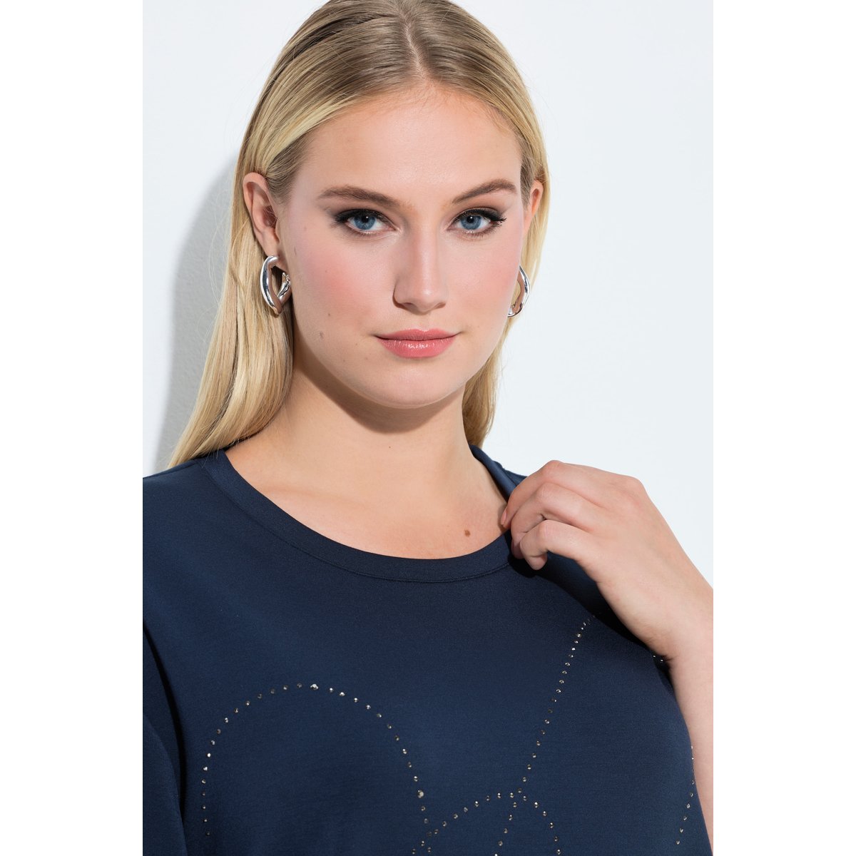 Sweat-shirt en modal mélangé marine, ULLA POPKEN