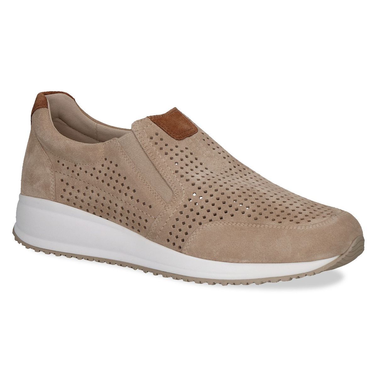 Slipper en cuir marron combiné, CAPRICE