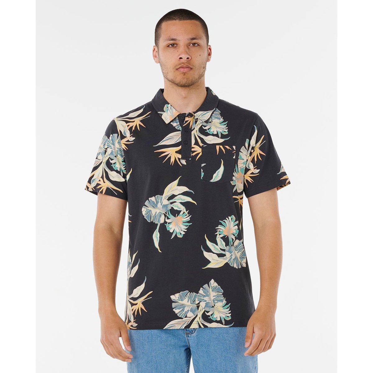 Polo FUN TIMES noir, RIP CURL